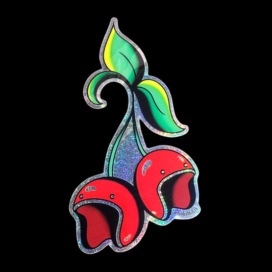 illustrative motorcycle helmet cherries tattoo sticker