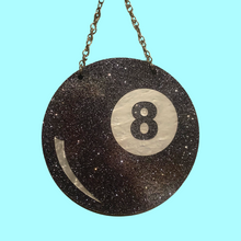 Load image into Gallery viewer, Black Glitter Eight Ball Wall Art

