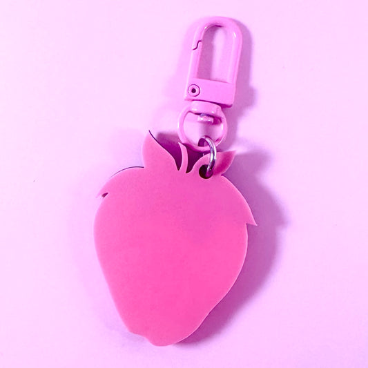 Pink Strawberry Keychain