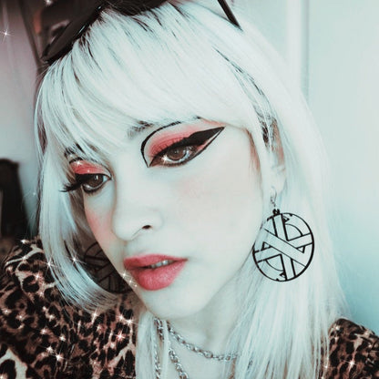 Crass 2" Earrings : Black or Pink