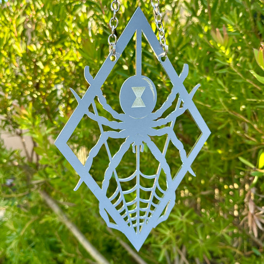 Diamond Spiderweb Widow Mirror Wall Hanging Art