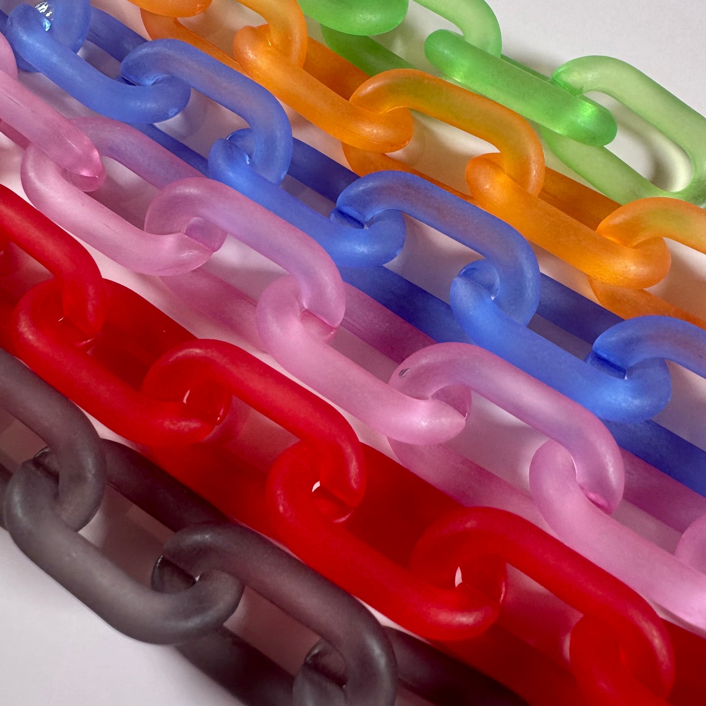 Frosted Chain Single Link O Ring Earrings-Multiple Colors