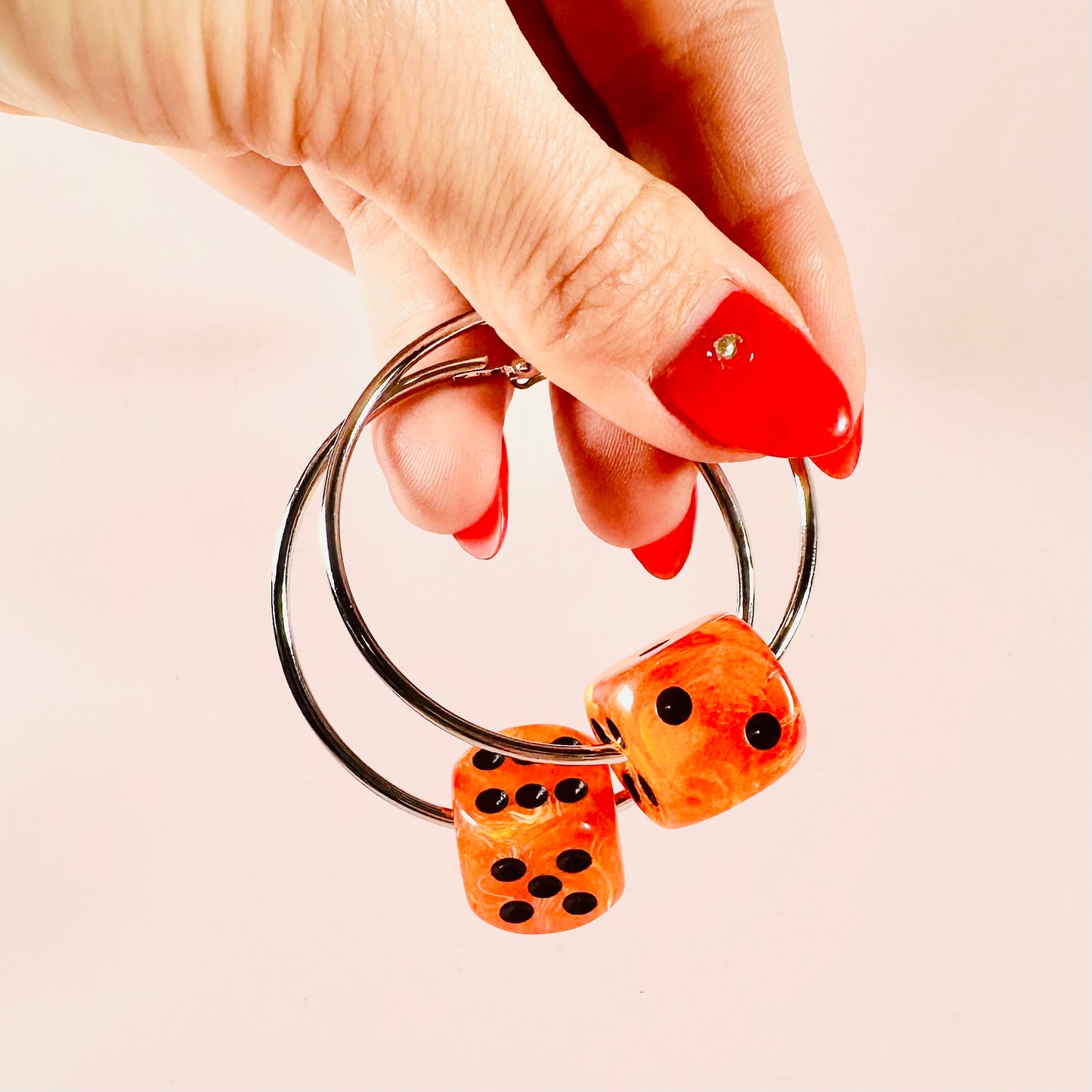 Halloween Dice Hoop Earrings : Gold or Silver