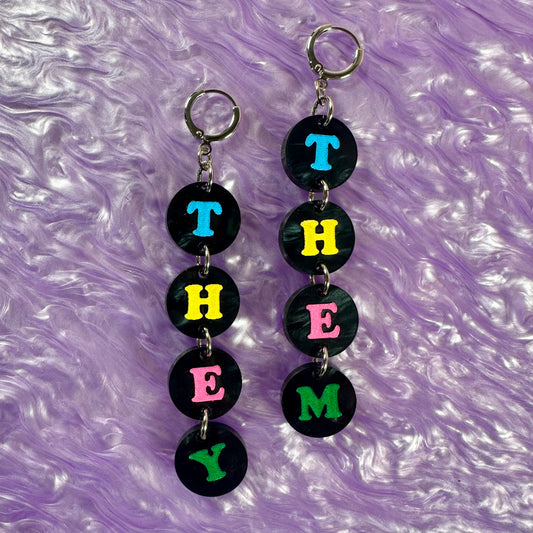 They Them Pronouns Color Pop Earrings
