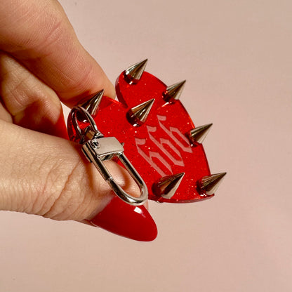 666 Studded Keychain/Bag Charm