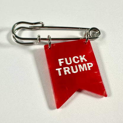 FUCK Trump Banner Ribbon Safety Pin