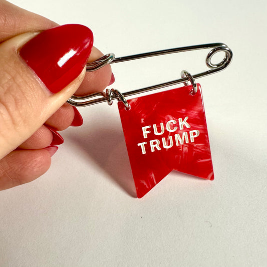 F*ck Trump Banner Ribbon Safety Pin