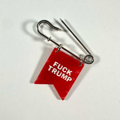 FUCK Trump Banner Ribbon Safety Pin