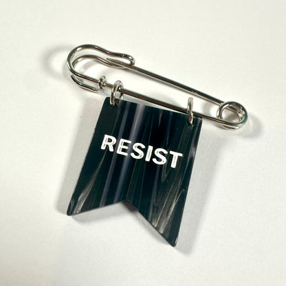 Resist Banner Ribbon Safety Pin