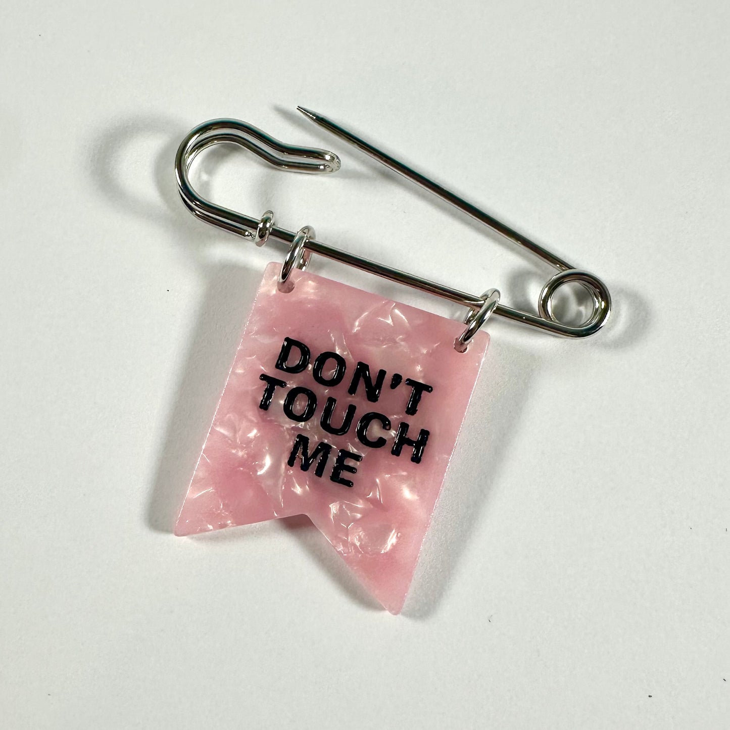 Don't Touch Me Banner Ribbon Safety Pin