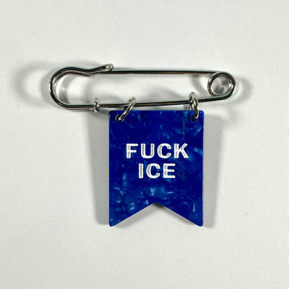 Fuck ICE Banner Ribbon Safety Pin - Fundraiser