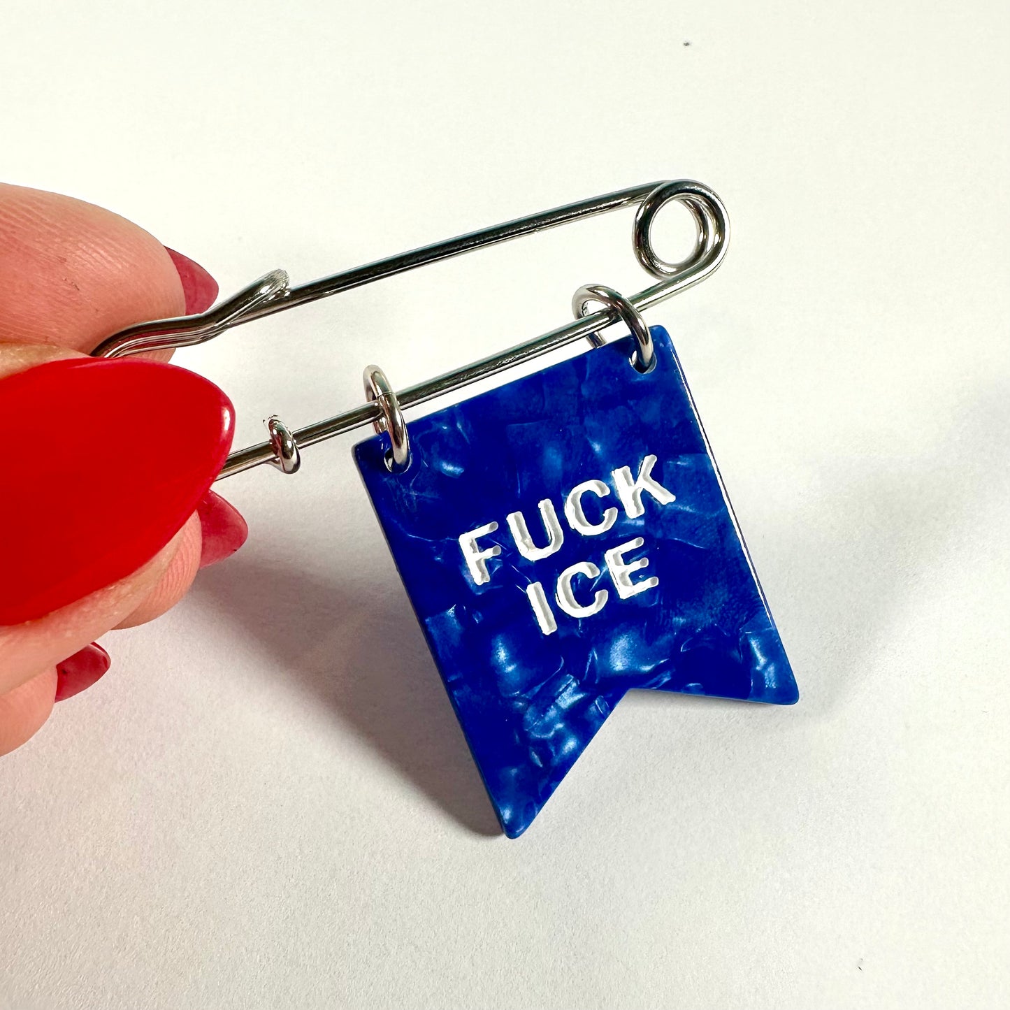 Fuck ICE Banner Ribbon Safety Pin - Fundraiser
