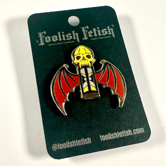 Memento Mori Winged Skull Pin