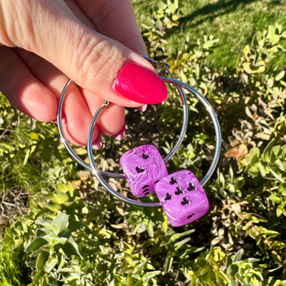 Love's A Gamble Dice Hoops - Various Color Options!