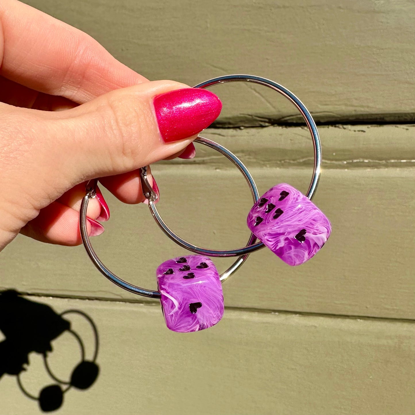 Love's A Gamble Dice Hoops - Various Color Options!