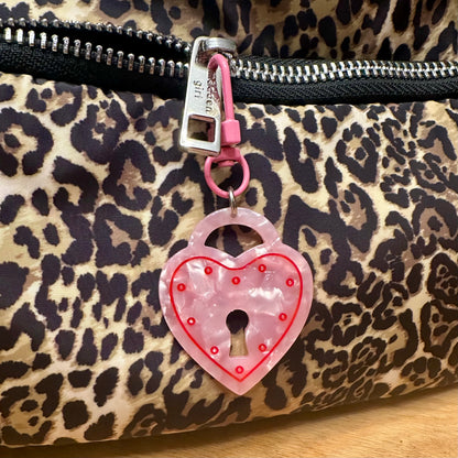All Locked Up Heart Padlock Bag Charm / Keychain