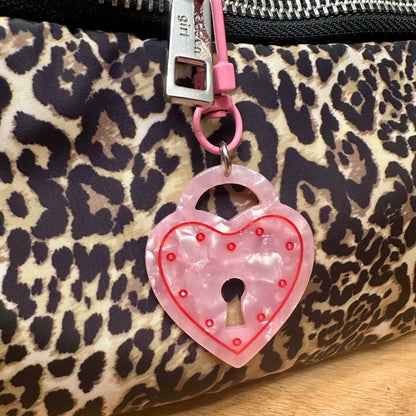 All Locked Up Heart Padlock Bag Charm / Keychain