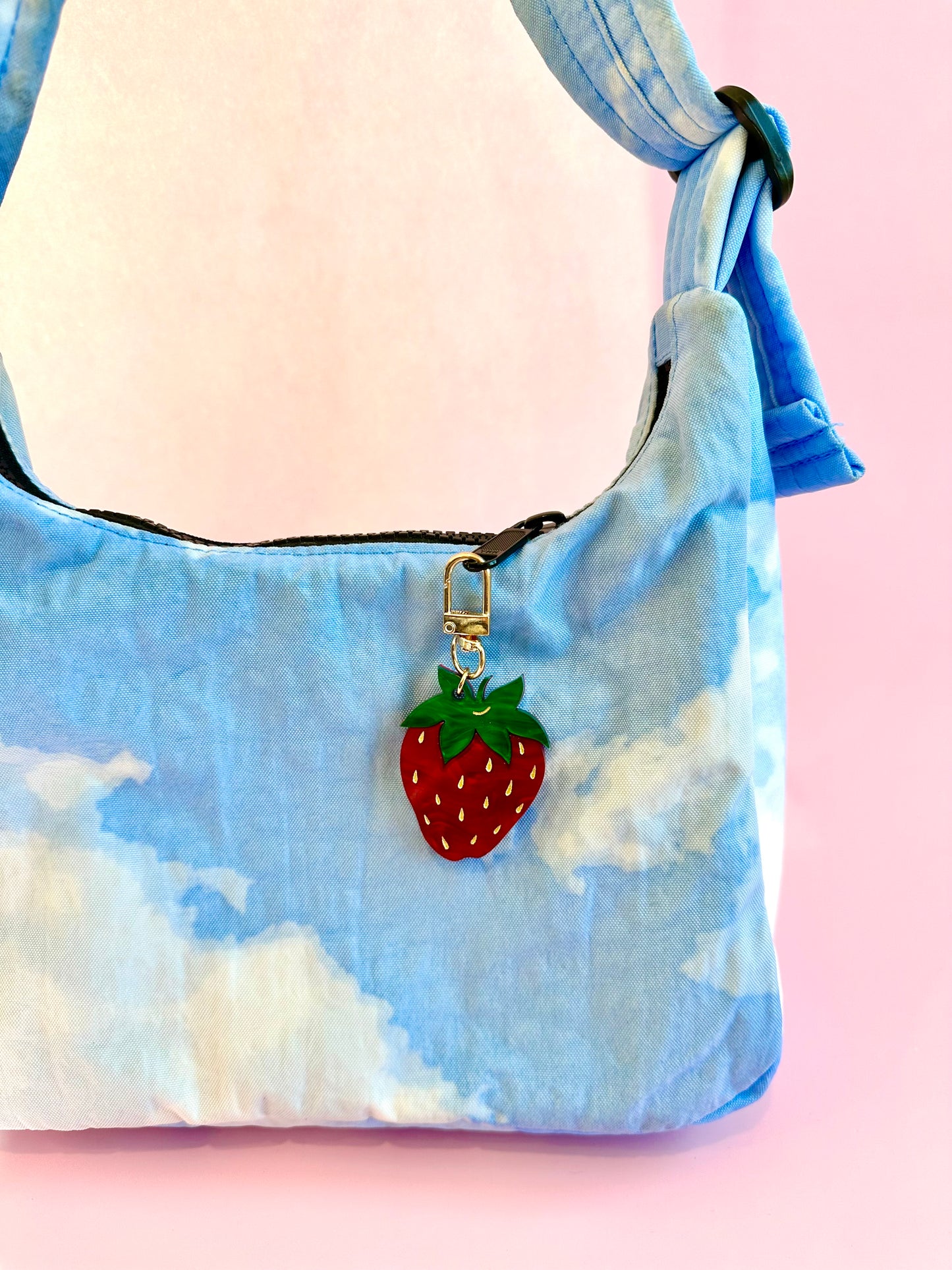 Pink or Red Strawberry Keychain/Bag Charm : LAST ONE