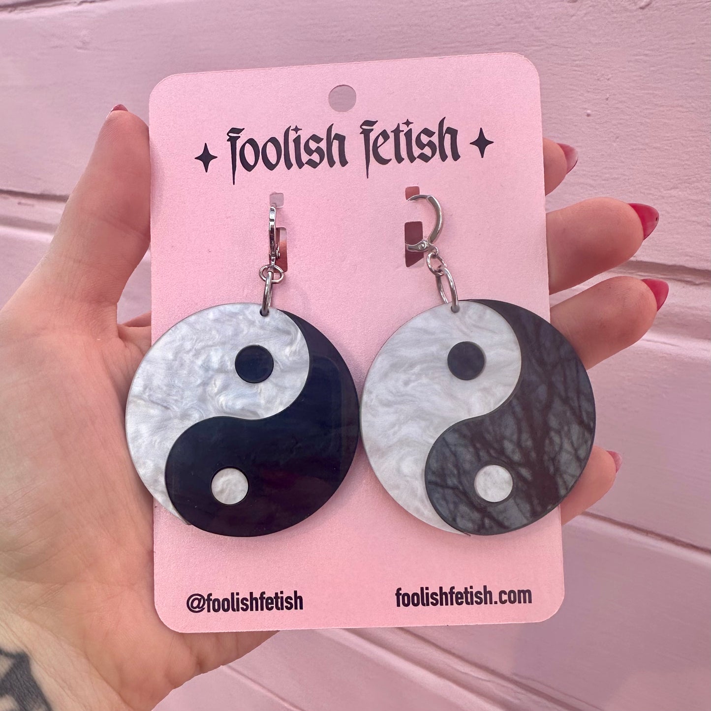 Pearly Yin Yang Earrings