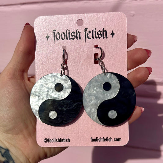 Pearly Yin Yang Earrings