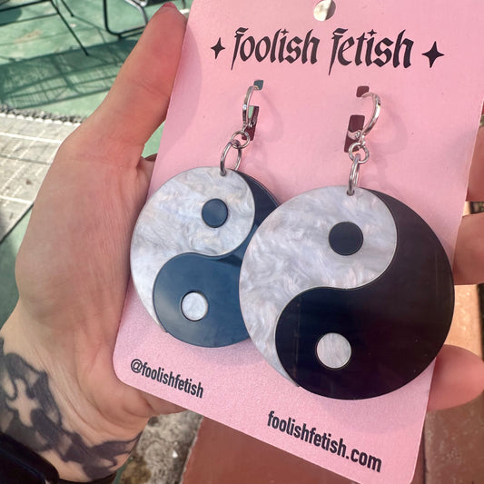 Pearly Yin Yang Earrings