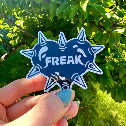 FREAK Studded Heart Shiny Sticker