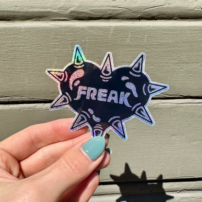 FREAK Studded Heart Shiny Sticker