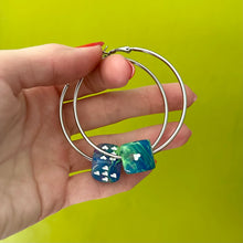 Load image into Gallery viewer, Dice Hoops - Silver Nebula
