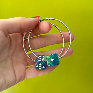 Dice Hoops - Silver Nebula