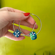 Load image into Gallery viewer, Dice Hoops - Silver Nebula
