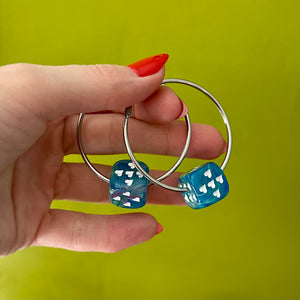 Dice Hoops - Silver Nebula