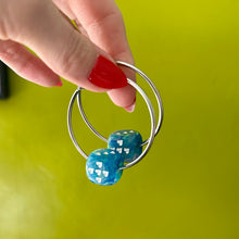 Load image into Gallery viewer, Dice Hoops - Silver Nebula
