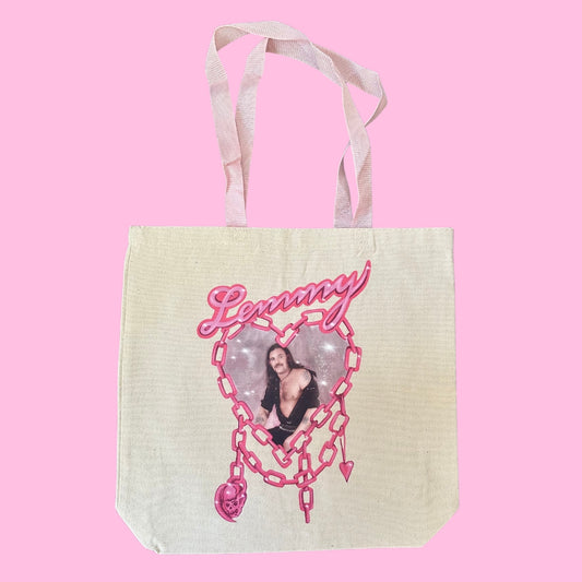 Lemmy Love Tote Bag with Pink Handles