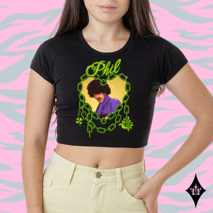 Phil Love Thin Lizzy Crop Top All Black