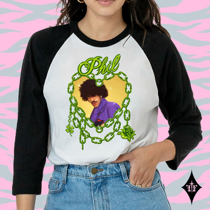 Phil Love Thin Lizzy Unisex Black & White Raglan