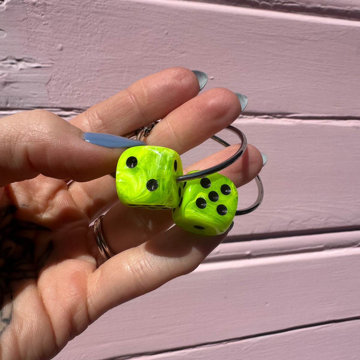 Halloween Slime Green Dice Hoop Earrings : Gold or Silver