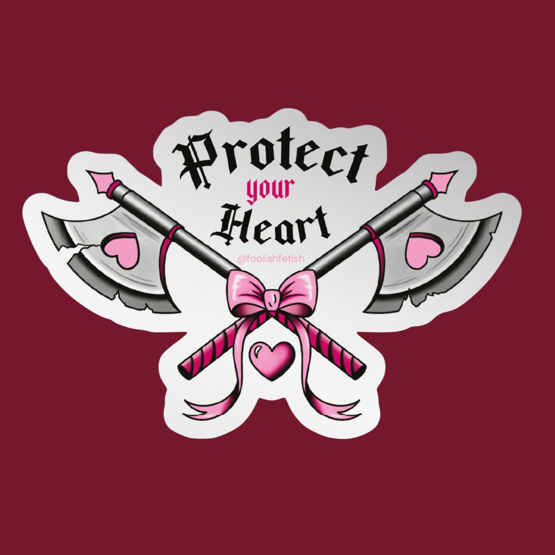 Protect Your Heart Battle Axe Sticker