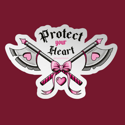 Protect Your Heart Battle Axe Sticker
