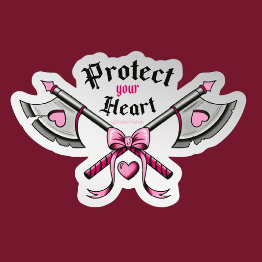 Protect Your Heart Battle Axe Sticker