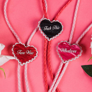 Doily Heart Mood Bolo Ties