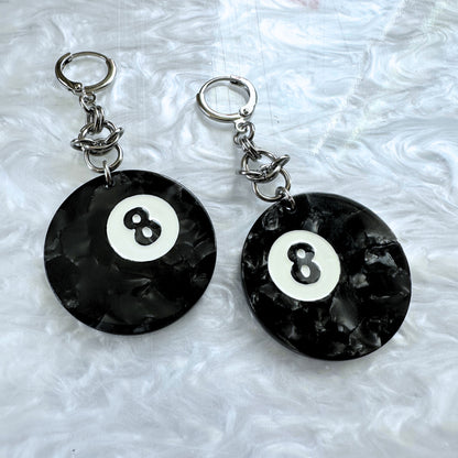 Eight Ball Earrings : 2 Sizes