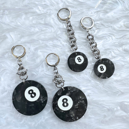 Eight Ball Earrings : 2 Sizes