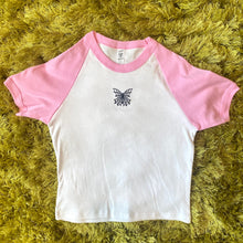 Load image into Gallery viewer, Webbed Butterfly Cropped Raglan
