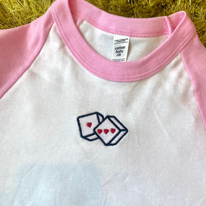 Heart Dice Cropped Raglan - Last 3!