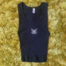 Load image into Gallery viewer, Webbed Butterfly Ribbed Tank - Black
