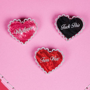 Doily Heart Mood Pins