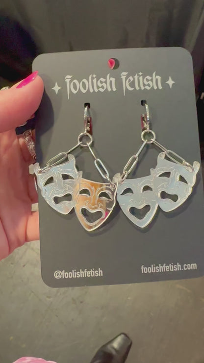 Comedy Tragedy Mask Earrings