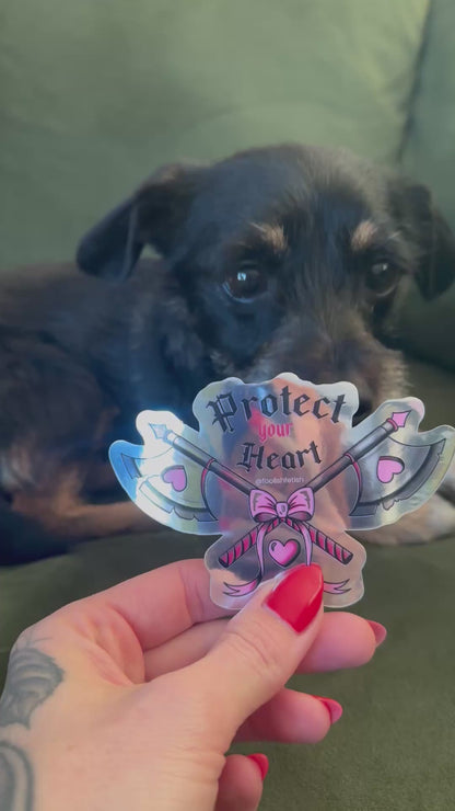 Protect Your Heart Battle Axe Sticker