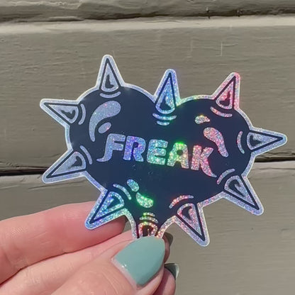 FREAK Studded Heart Shiny Sticker