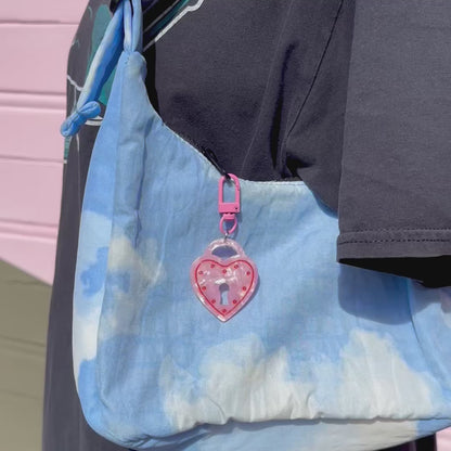 All Locked Up Heart Padlock Bag Charm / Keychain